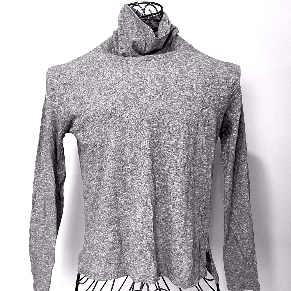 Madewell Womens Heathered Gray‎ Cotton Turtleneck Long Sleeve Top Size XS Shirt